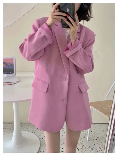 New Woman Spring Summer Solid Color Suit Jacket Women Korean Fashion Casual Comfortable Suit Woman Clothing Outerwears