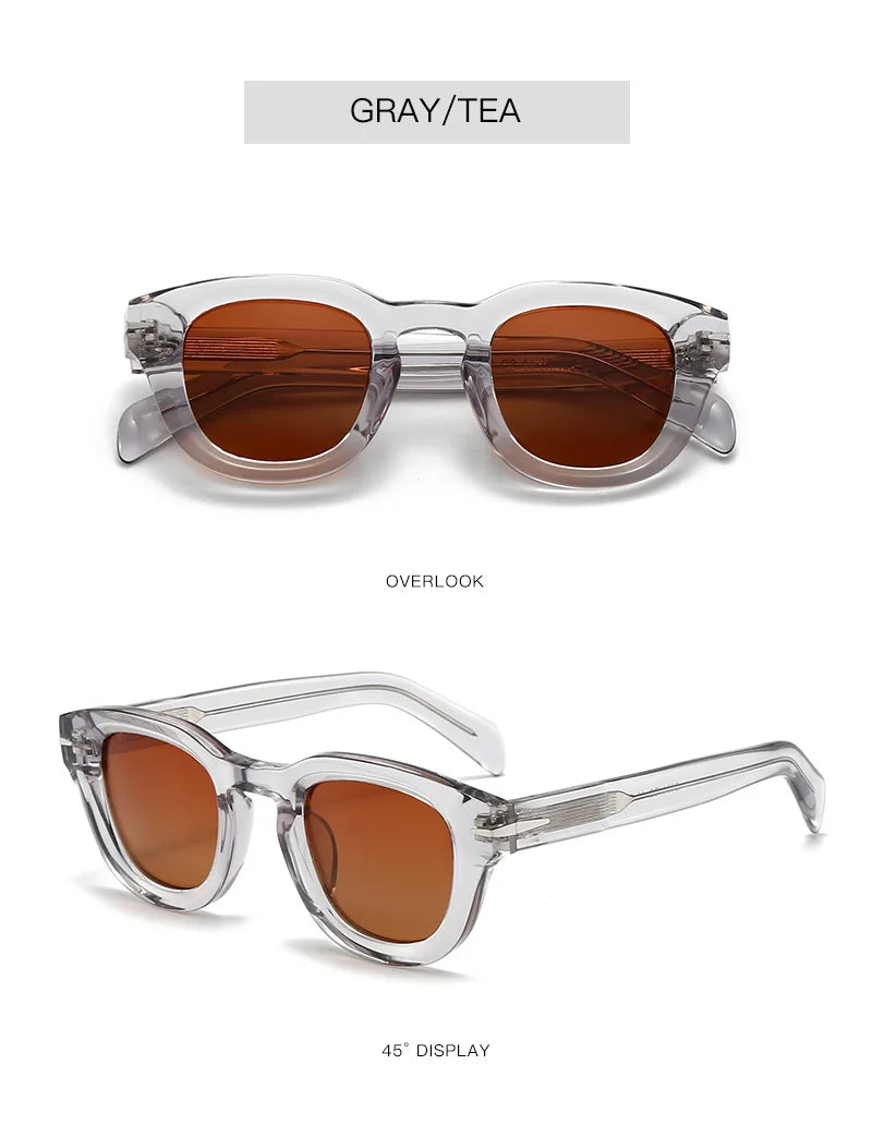 Fashion Thick Plate Acetate Lunette De Soleil Homme Retro Square Frame Personality Polarized Sunglasses Sunglasses Woman 2025