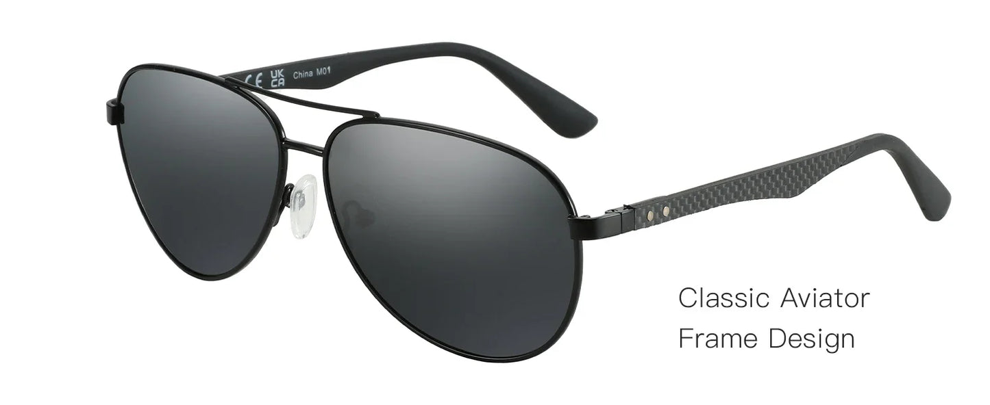 Hot Sale Carbon Fiber Polarized Sunglasses Pilot Shade for Men Uv Protection Fishing Driving Golf
