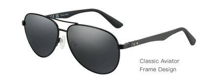 Hot Sale Carbon Fiber Polarized Sunglasses Pilot Shade for Men Uv Protection Fishing Driving Golf