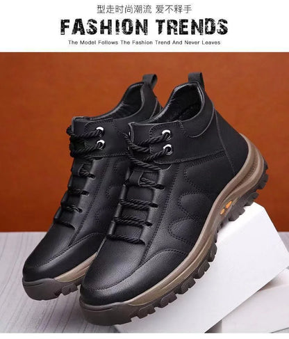 Men’s Winter Sneakers High Top Leather Lined Hiking Casual Sports Shoes