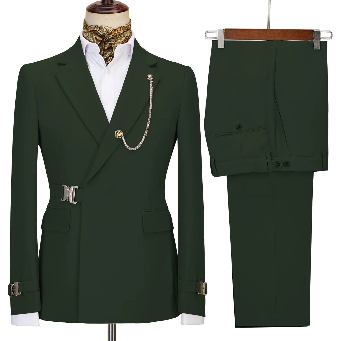 New casual Black men's suits slim two-piece business Korean version of the groom and best man wedding dress