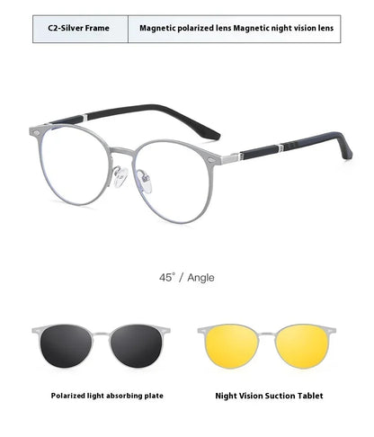 New Style 3 In 1 Metal Magnet Clip On Polarized Sunglasses Men Women Luxury Brand Design Sun Glasses Frame Eyewear UV400