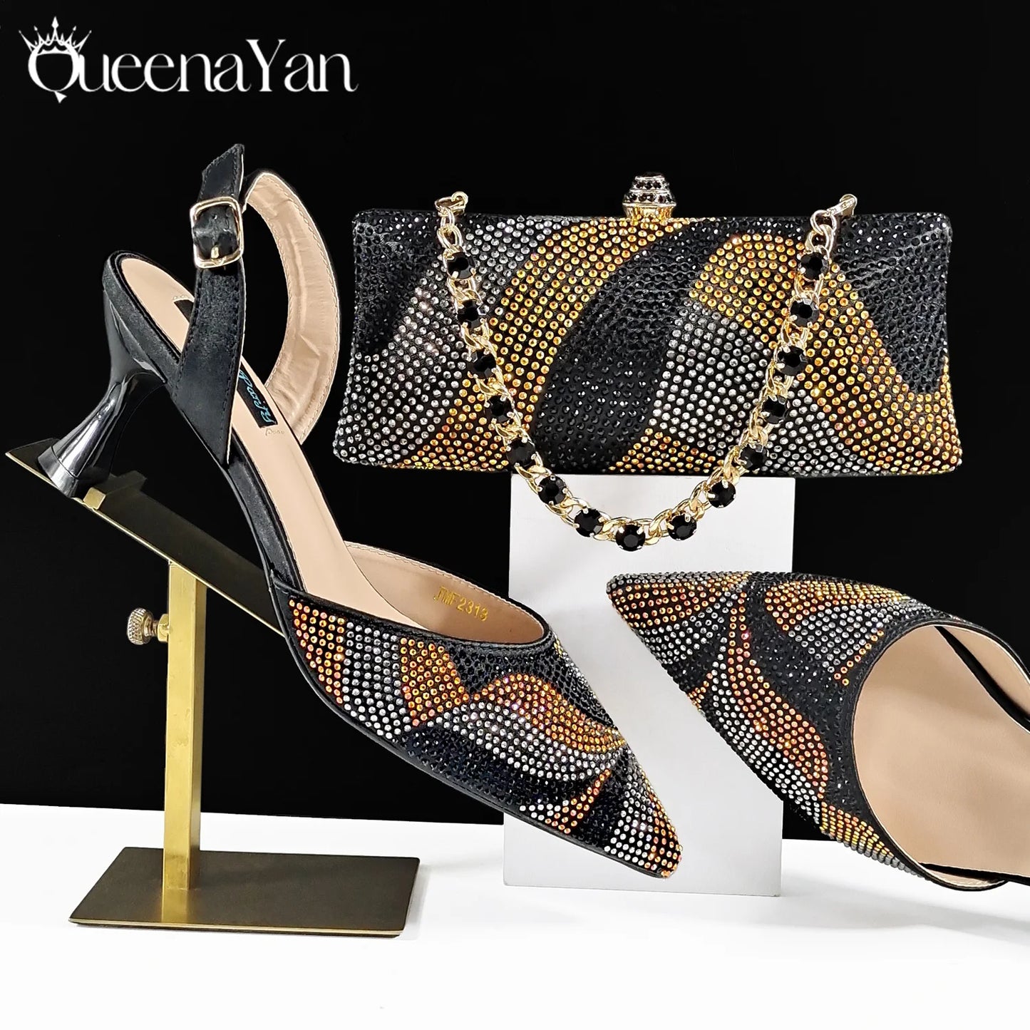 Glamorous Party Shoes & Bag Set: In Stock Elegant Heels with Matching Purse for Party Occasions