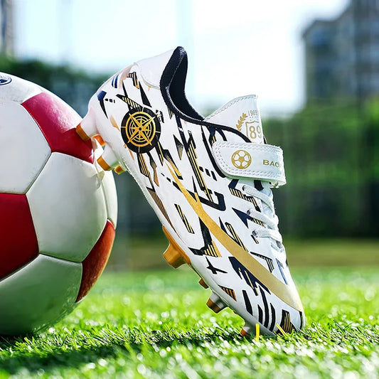 Hot Child Football Boots Outdoor Trainers Soccer Shoes For Kids Boys Hook Loop Football Sneakers Cleats Futsal Shoes Children