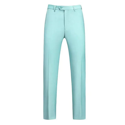 19 Colors High Quality Men's Solid Color Slim Fit Suit Pants Fashion Formal Business Social Groom Wedding High End Trousers