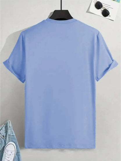 Men's Summer 100% Cotton Fashionable Casual Loose Brooklyn Pattern Printed Sports Round Neck Short Sleeve T-shirt Top