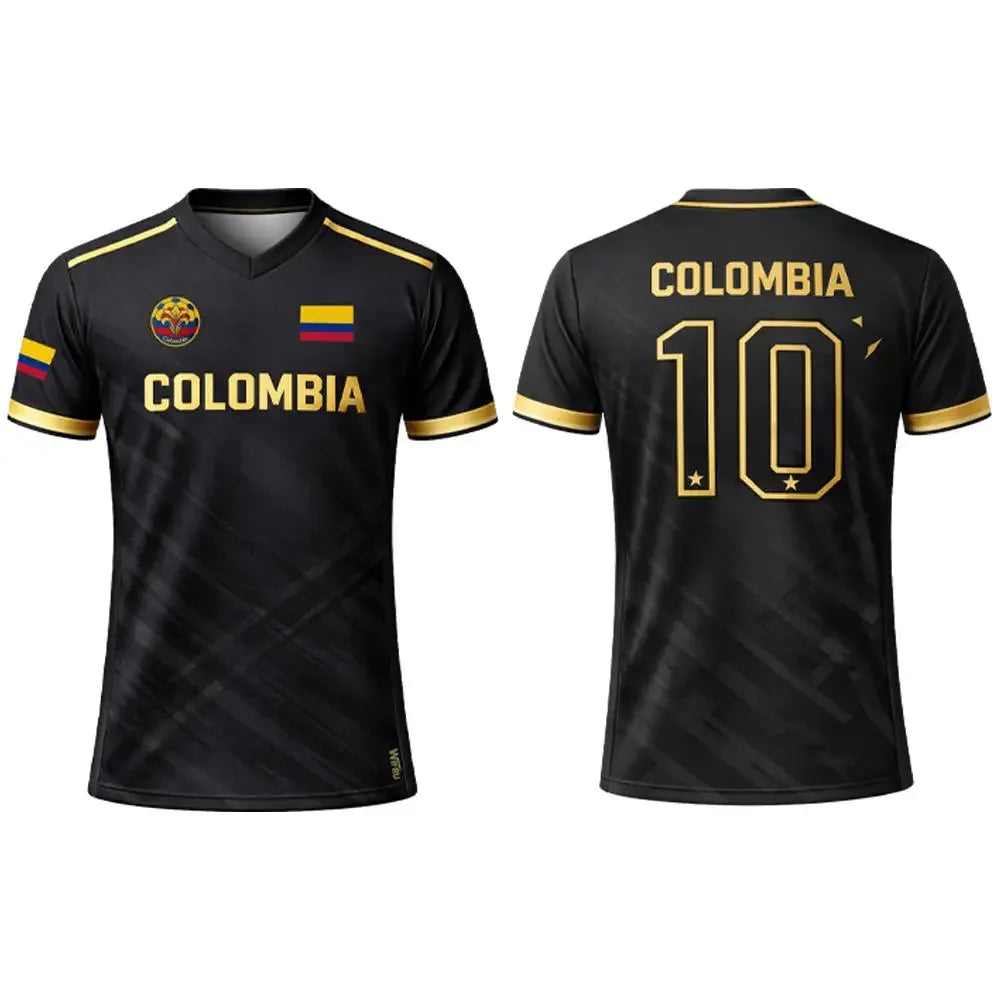 Colombia Flag 3D Printed Jersey Summer Outdoor Sports Breathable Short-sleeved Football Training Top Unisex Casual V-neck Tee