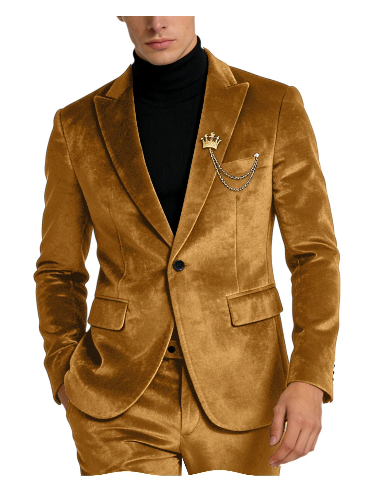 Men's Teal Velvet Blazer 1 Button Single Breasted Slim Fit Formal Wedding Party Suit Jacket