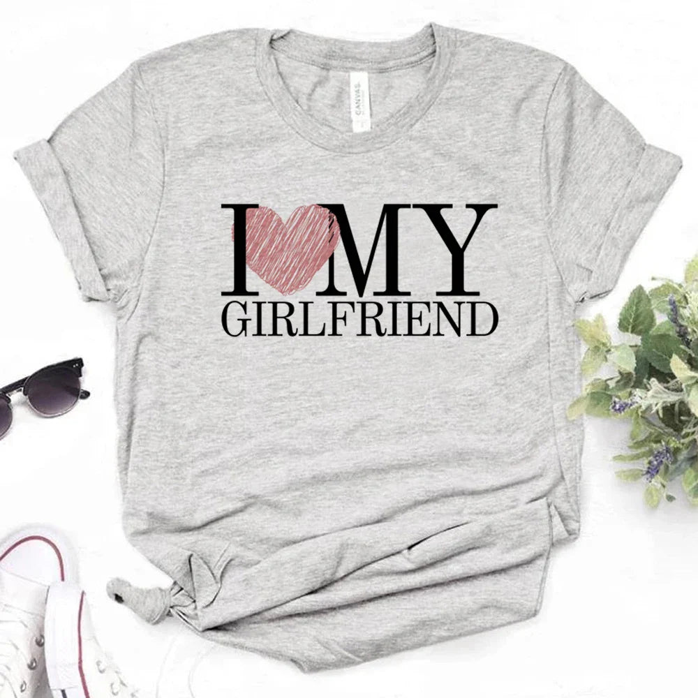 i Love My Girlfriend t shirt women manga tshirt female graphic Japanese funny clothing