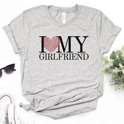 i Love My Girlfriend t shirt women manga tshirt female graphic Japanese funny clothing