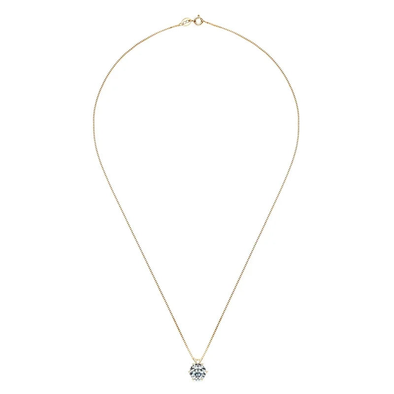 Certified 0.5-5ct Moissanite Pendant Necklaces S925 Sterling Silver Solitaire Necklace Chains For Women Jewellry Gifts
