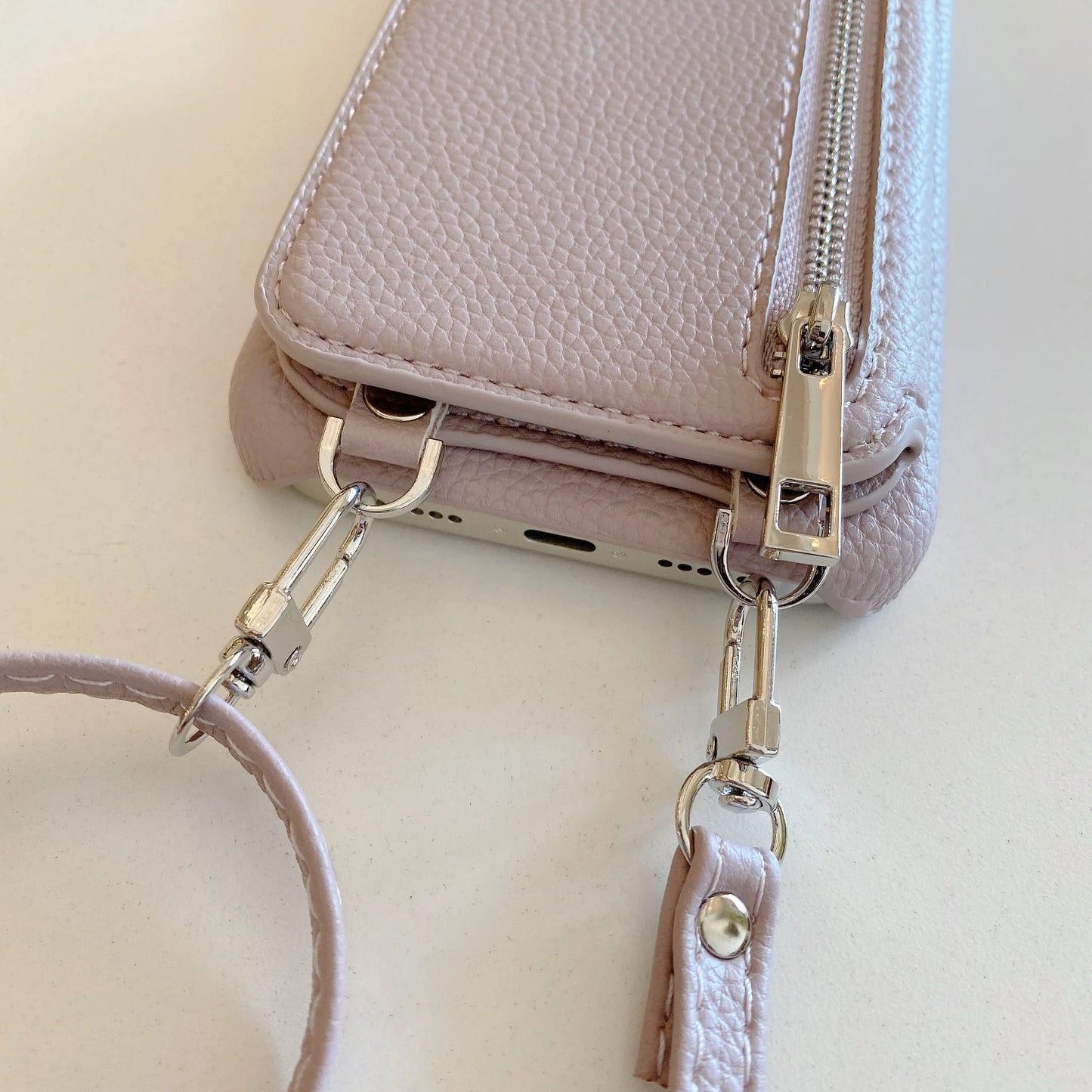 Crossbody Lanyard Phone Case with Zipper Mirror Wallet Card Holder Slot for iPhone 17/16/15/14/11 pro Max 13/12/11 plus
