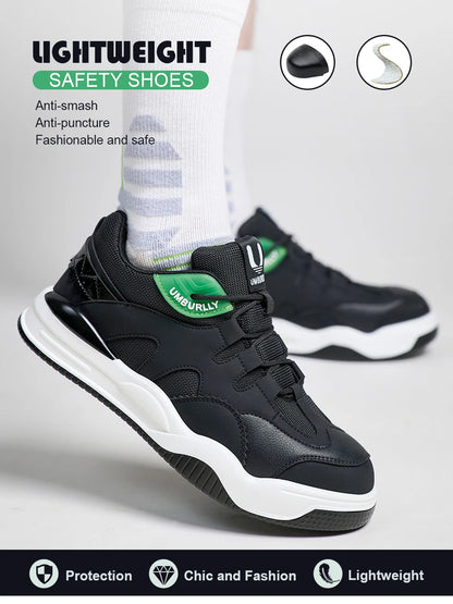 Fashion 2025 New Work Shoes Men Steel Toe Anti Smashing Indestructible Sneakers Splicing Design Comfortable Male Footwear