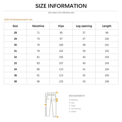 Winter Fleece Men Jeans Thick Stretch Business Casual Trousers Classic Loose Straight Warm Velvet Denim Pants Office Daily Wear