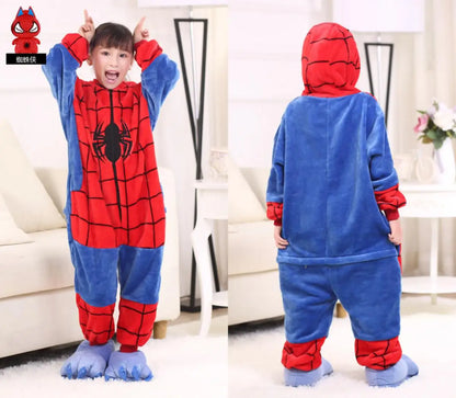 Spider Plush Onesie Pajamas for Adults  Winter Fleece Sleepwear Cool Superhero Costume Birthday Christmas Gift
