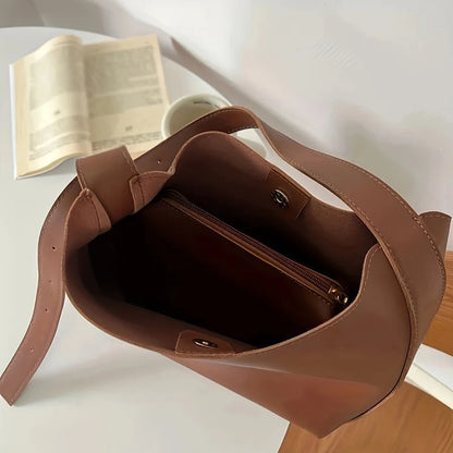 2 Pcs Large Capacity Handbag with Adjustable Shoulder Straps, Magnetic Closure, Simple and Casual Single Shoulder Crossbody Bags
