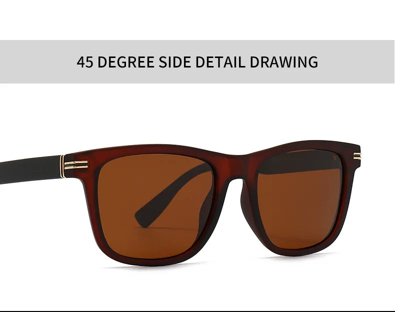 Trending Square Men Punk Rivets Sunglasses Retro Dark Green Eyewear Women Shades UV400 Polarized Sun Glasses