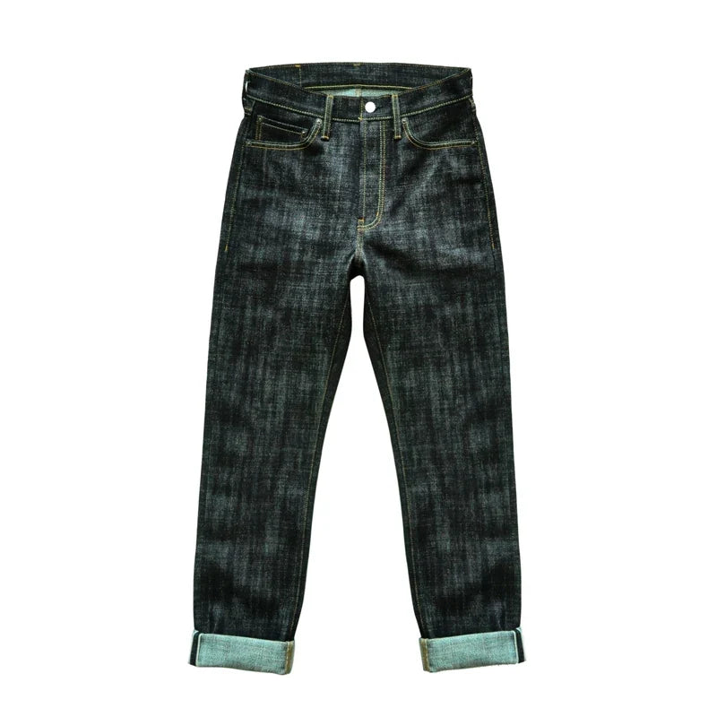 308XX-BO-Wind Jeans for Men Furinkazan Selvedge raw denim Jeans Mens Jeans 66 MODE Fit 16.8 OZ Silver-plated Buttons