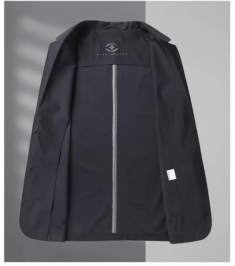 2025 Summer Ice Silk Thin Sunscreen Suit Jackets for Men Classic Business Casual Blazers Wedding Social Dress Coat Men Clothing