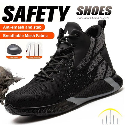 Anti-Smash Anti-Puncture Safety Shoes Men For Work Sneakers Women Men Steel Toe Work Shoes Security Protective Shoes Lightweight