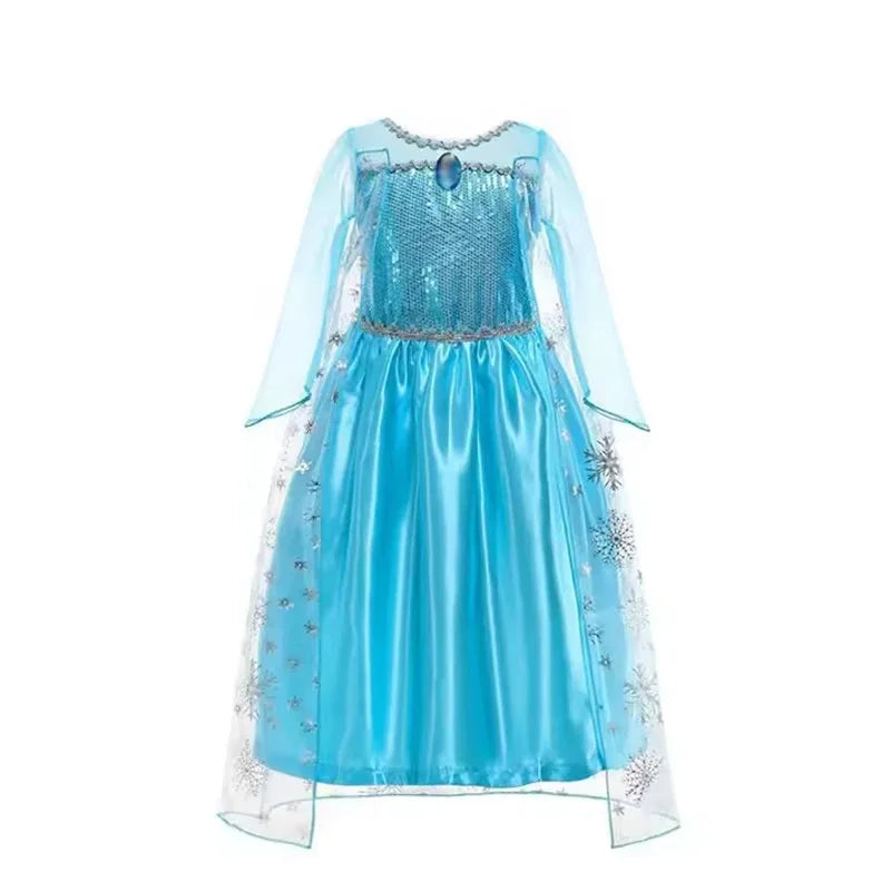 Children Dresses Girls Cospaly Snow Queen Elsa Costumes Kids Carnival Party Prom Gown Children Clothes Elsa Princess Dresses