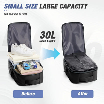 Men Vacuum Compression Backpack 15.6in Laptop Backpack Expand Hiking Vacuum Travel Backpack, Ryanair Backpack 40x30x20 Cabin Bag