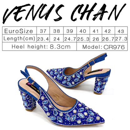 2025 Newest INS Style Black Color Elegant High Heels Nigeria Popular Design African Ladies Shoes And Bag Set For Party