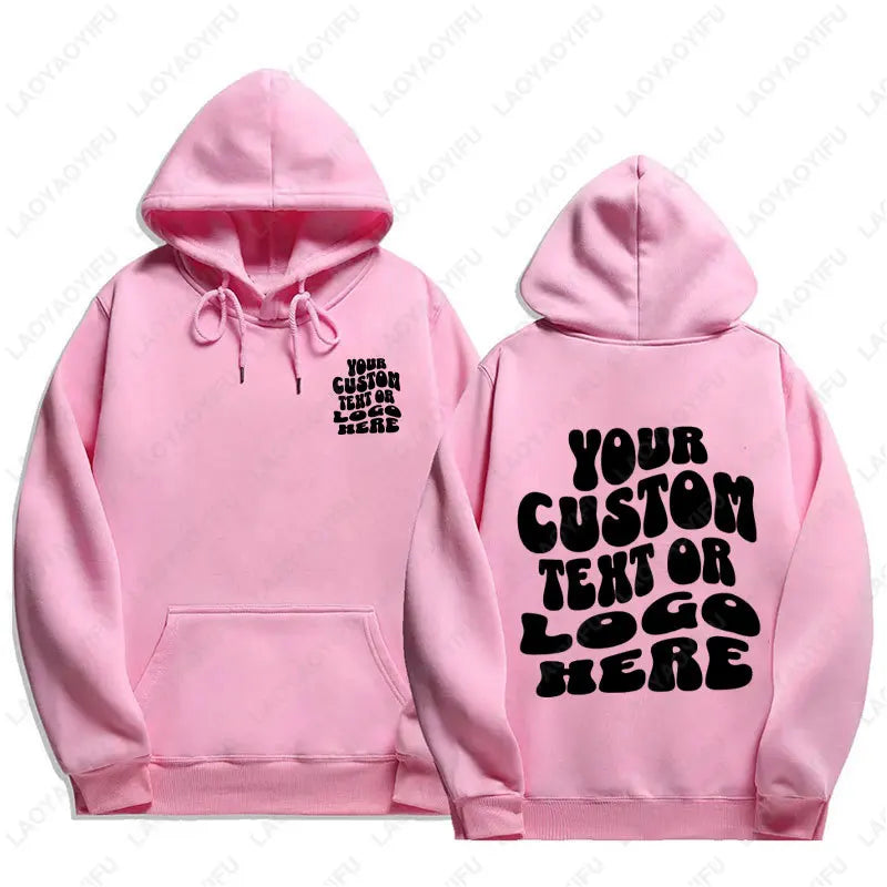 Custom Text Hoodie Personalized Sweatshirt Front Back Print Tee Custom Words On Back Business Logo Tshirt Custom Printed Shirt