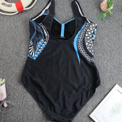 2024 Vintage One Piece Swimsuit Women Swimwear Tummy Control Monokini Sexy Bodysuit Print BathingSuit Female Beachwear Plus Size