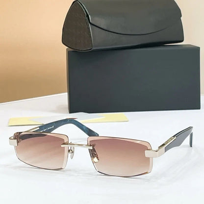 High Quality THE ARTIST II Rectangle Rimless Sunglasses Gradient Germany Design UV400 for Men Women Classcical Vintage Glasses