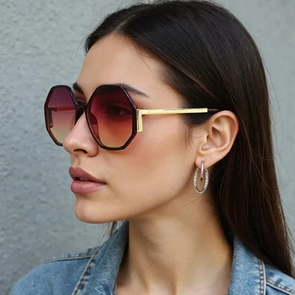 2026 New Sunglasses for Women Avant Garde Geometric Multi-color Gradient Frame Transparent Glasses