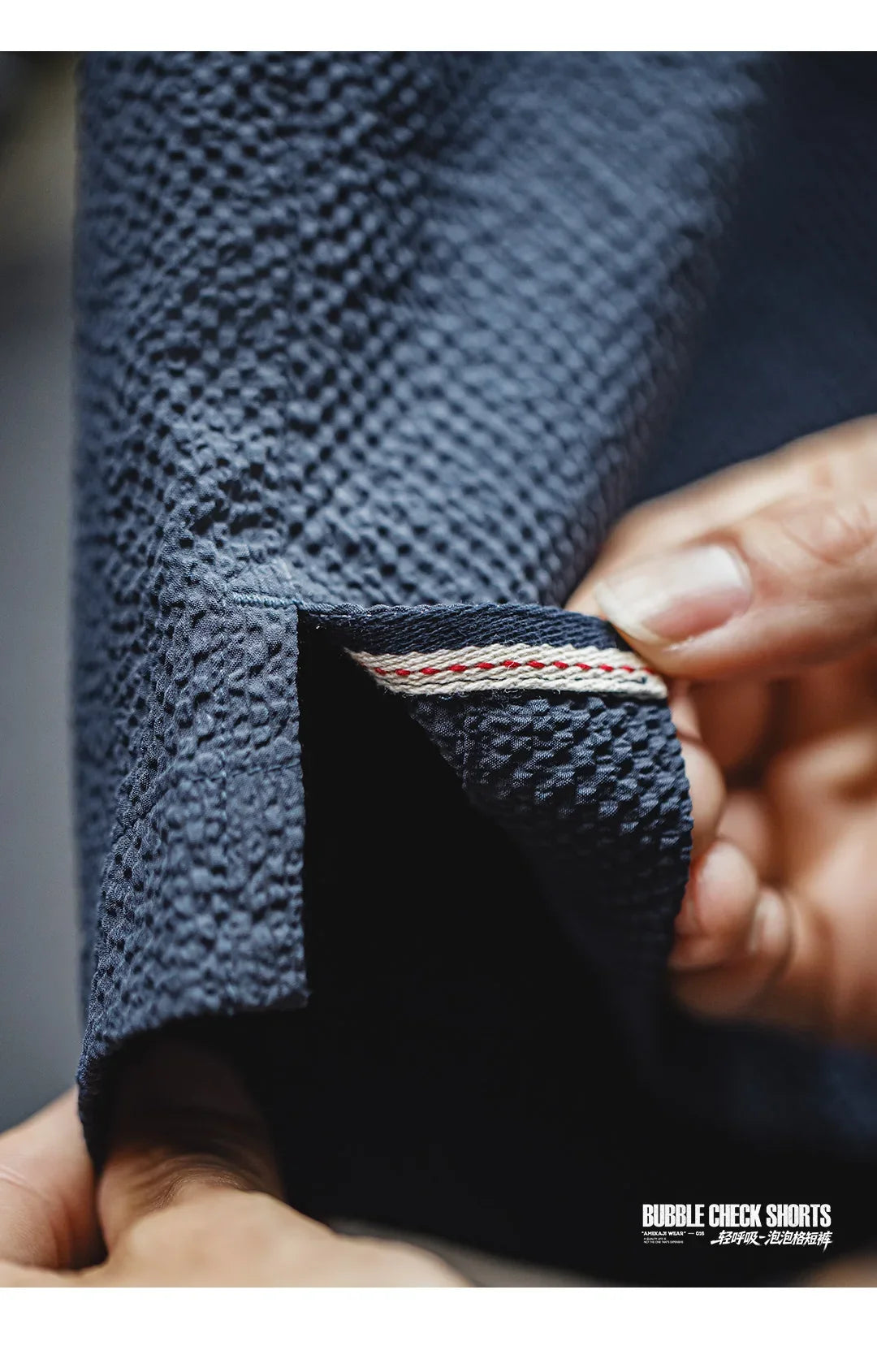 Men's Lightweight Seersucker Solid Shorts Texture Straight Five Inch Thin Breathable American Retro Workwear Casual Summer