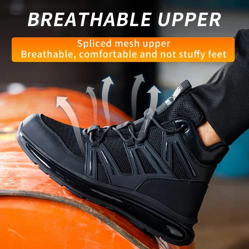 37-50 Fashion 2024 New Safety Shoes Men Anti-smash Work Shoes Anti Slip Indestructible Shoes Protective Sneakers Men Boots