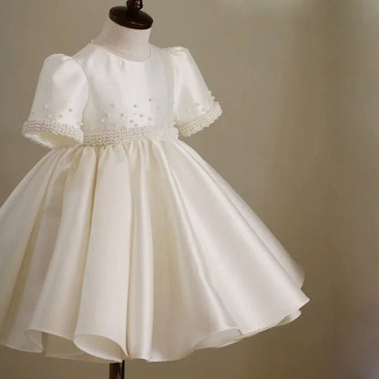 Classic Beading Princess Dresses For Kid Girls Birthday Party Infant Luxury Ball Gown Children Baptism Childen Formal Dresses