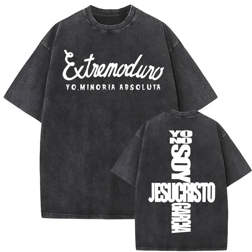 Rock Band EXTREMODURO Tour 2025 Vintage Washed T-shirt Men Women Fashion Hip Hop Street T Shirts Summer Loose Oversized T Shirt