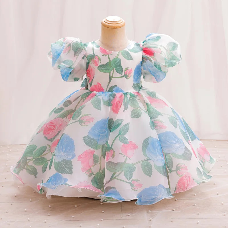 Rainbow Tutu Girls Party Dress Pageant Children Costume Princess Kids Bridesmaid Clothes For Birthday Wedding Gowns Vestidos 1-6