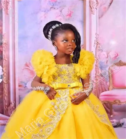 Customized Pink Little Baby Girls Wedding Party Dresses Lace Appliqued Flower Girl Dresses Beauty pageant Dress For Photo Shoot