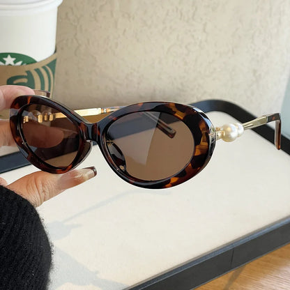 European and American Versatile Pearl Sunglasses for Women, High-End Celebrity Style Fashionable Polarized Sunglasses
