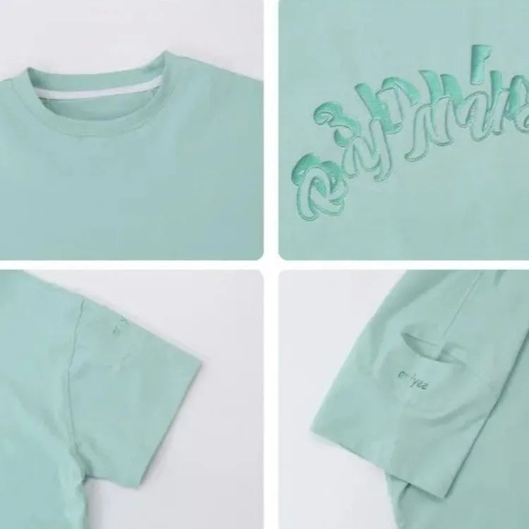New Boys' Short Sleeve T-Shirt 100% Cotton Summer Loose Fit Kids Large Size Handsome Trendy Tops