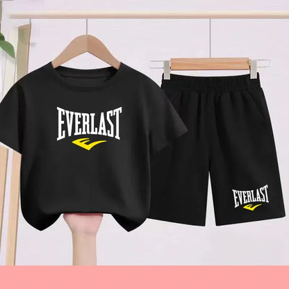 T-shirt d'été pour garçons et filles, manches courtes sportives pour enfants de 7 à 13 ans, pantalons à caractères, confortables