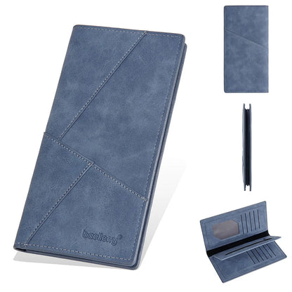 Men's Custom Engraved Long Wallet PU Leather RFID Blocking 10+ Card Slots Zipper Gift