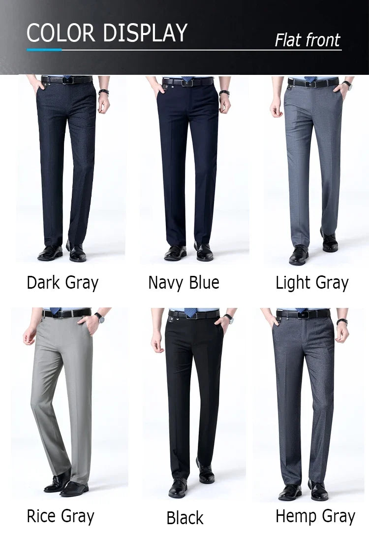 Brand New High-end Men's Wool Pants -Wool Blend Thin Fabric for Summer,Business Formal Dress Pants,Wool Blend Trousers