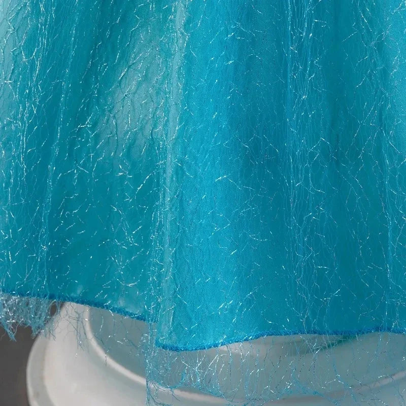 For 2-10 Year Cosplay Fancy Queen Frozen Elsa Anna Costume Girls Princess Dress Toddler Halloween Party with Decorative Fittings
