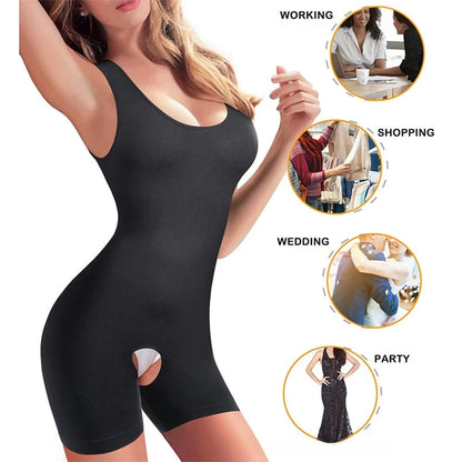 Shapewear One-Piece Body Sculpting Underwear Large Size Hip Lifting Tummy Control Open Bottom Briefs Comfortable Underwear