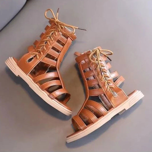 2026 Summer New Girls Beach Princess Roman Sandals Breathable Side Zipper Soft Sole Bestseller
