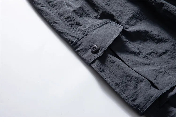 Mens Womens Spring Summer Lightweight Quick Dry Baggy Loose Paratrooper Cargo Pants Outdoor Techwear Multi Pocket Streetwear