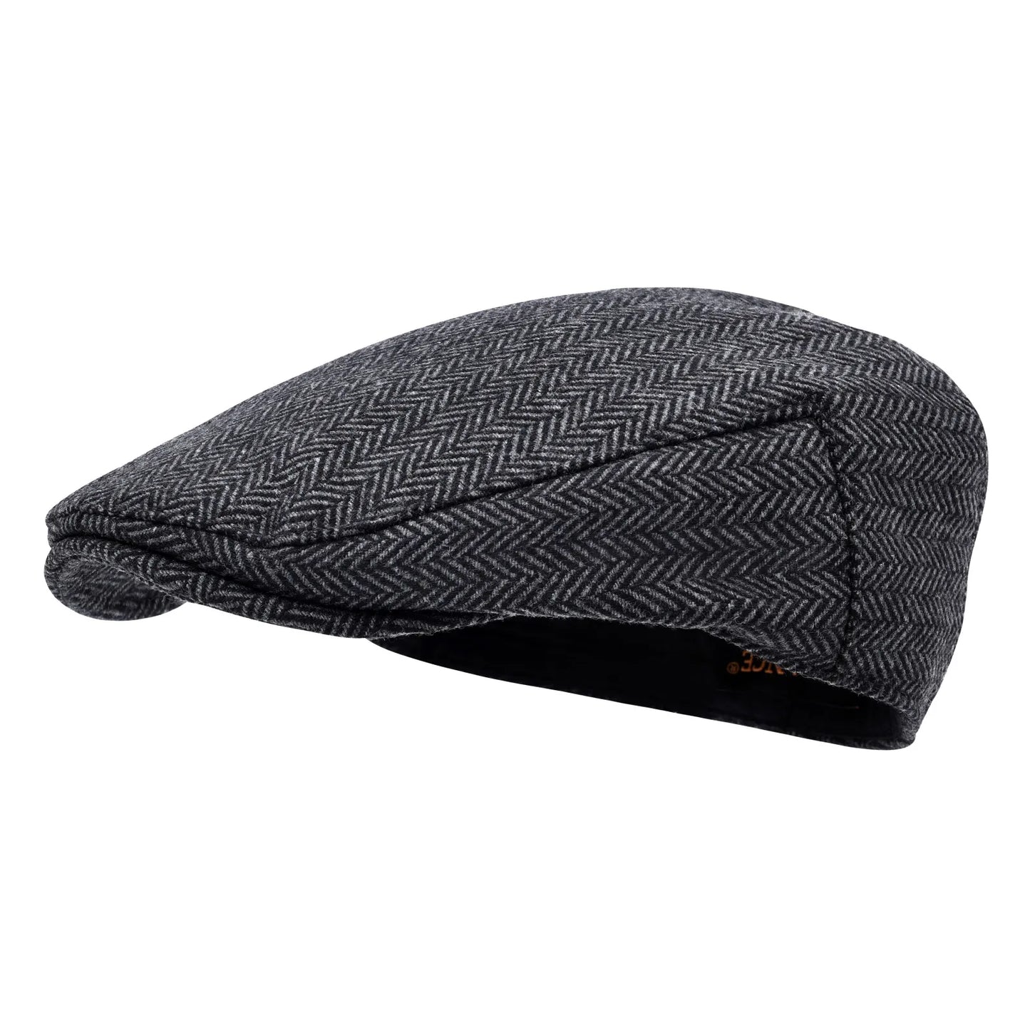 Men's Herringbone Flat Ivy Newsboy Hat Wool Blend Gatsby Cabbie Cap