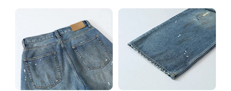 Women Jeans Loose Casual New Retro High Waisted Straight Leg Wide Leg Denim Pants Female Trousers Summer 2025