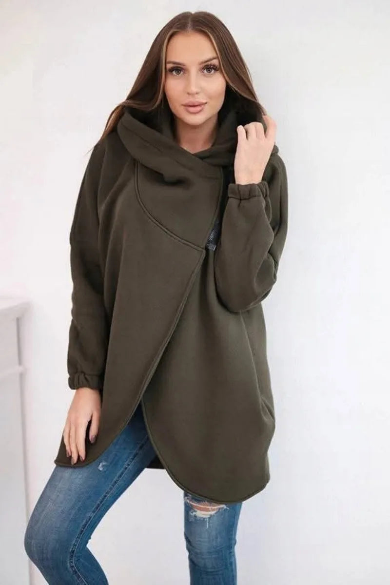 2025 Autumn and Winter Fashion New Women's Sports Loose Velvet Hoodie Zipper Long Sleeve Warm and Cold Proof Hoodie Coat